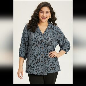 NWOT BLOOMCHIC LEOPARD Print Blouse L